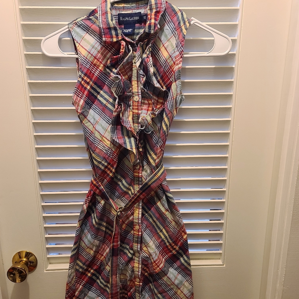 Girl's plaid Polo sleeveless dress